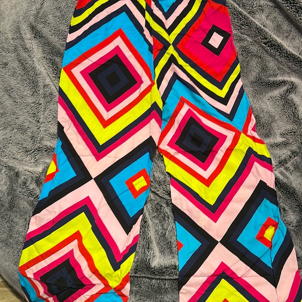 Terez Pink and Blue Casual Geometric Pants